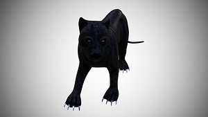 Black Panther Rigged Low Poly Pantera Negra