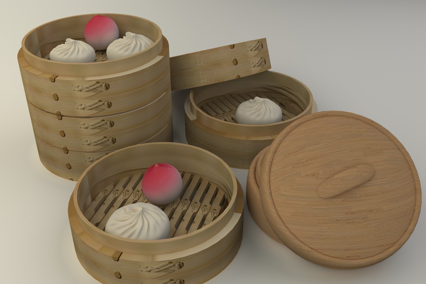 Chinese Bamboo Steamer Model - TurboSquid 2012209