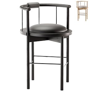 3D Lloyd Bar Stool with Leather or Shearling Cushion 2015