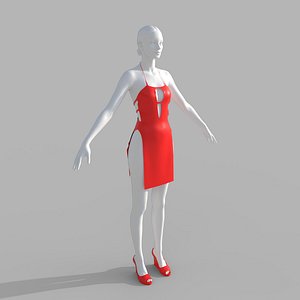 Women Red Dress 3D model