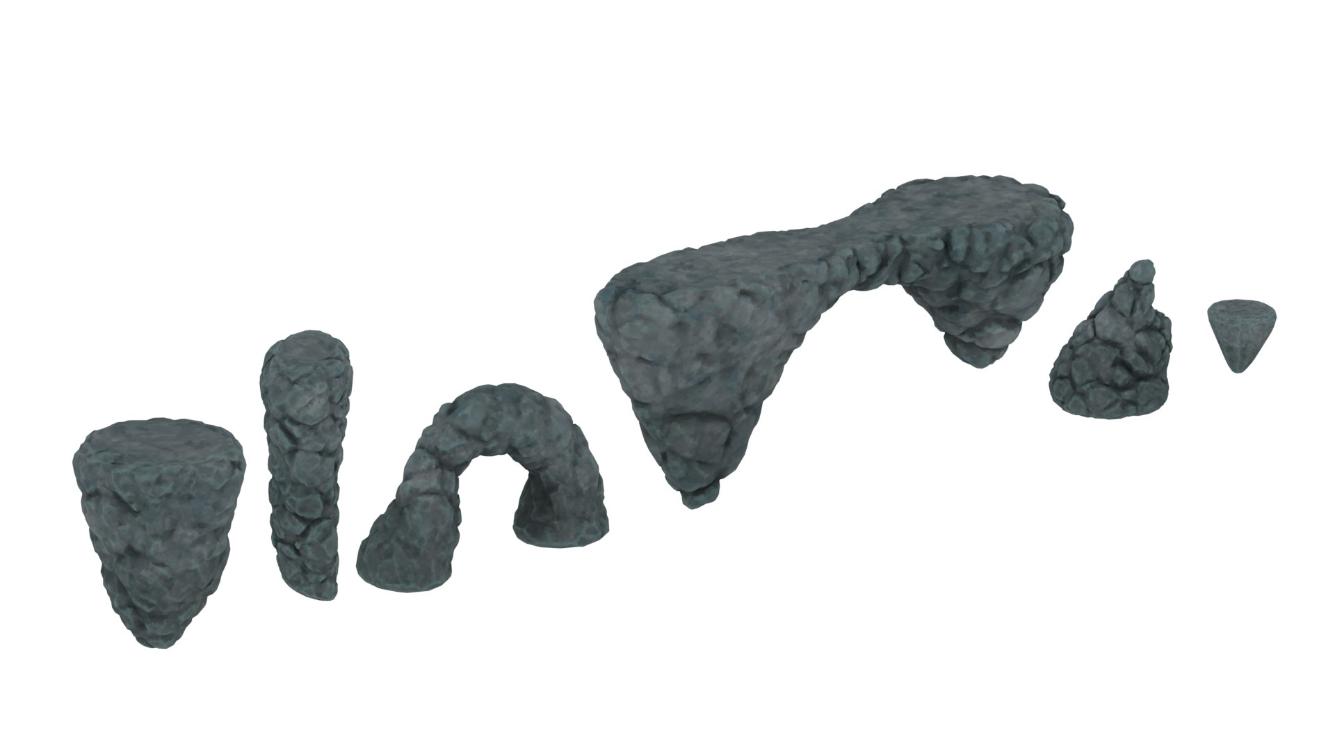 Free Set Ghibli Style Rocks Model - TurboSquid 1755471