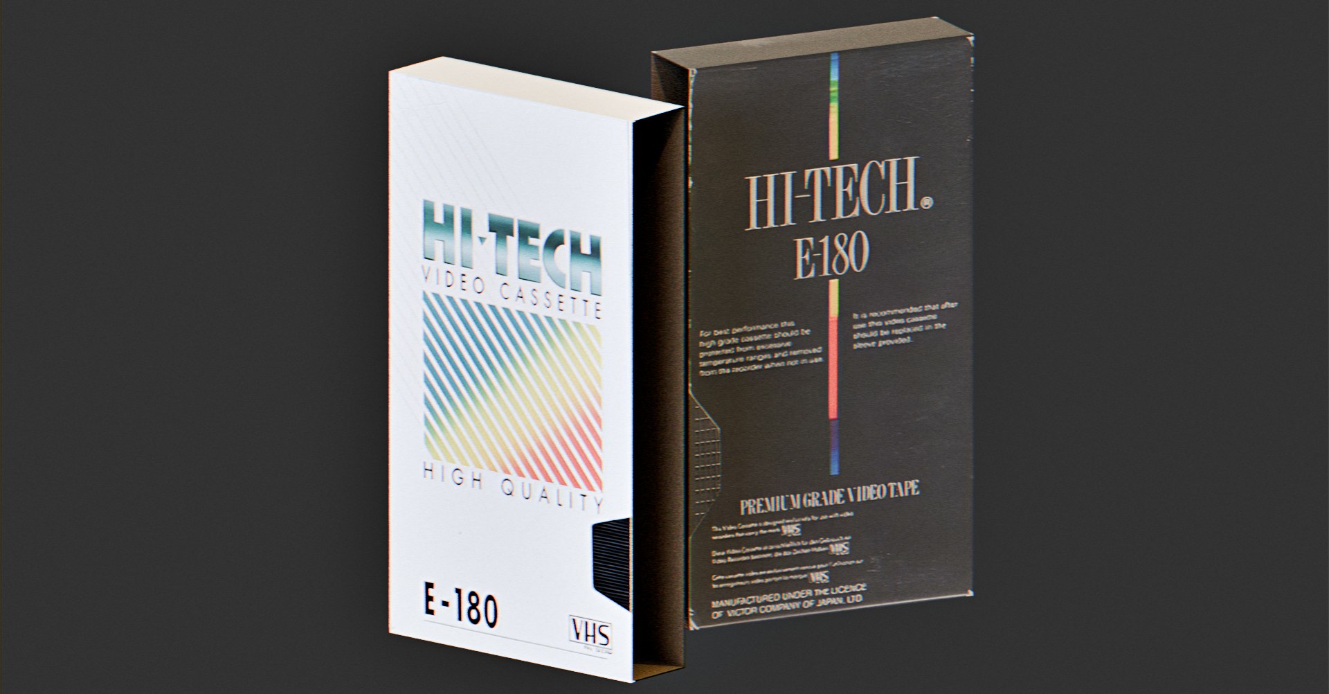 VHS Hi-Tech E-180 model https://p.turbosquid.com/ts-thumb/4B/lxEwbQ/71/preview4/png/1788983342/1920x1080/fit_q87/b0e628d110e9bffec2a62ed32892e2ace2678b29/preview4.jpg