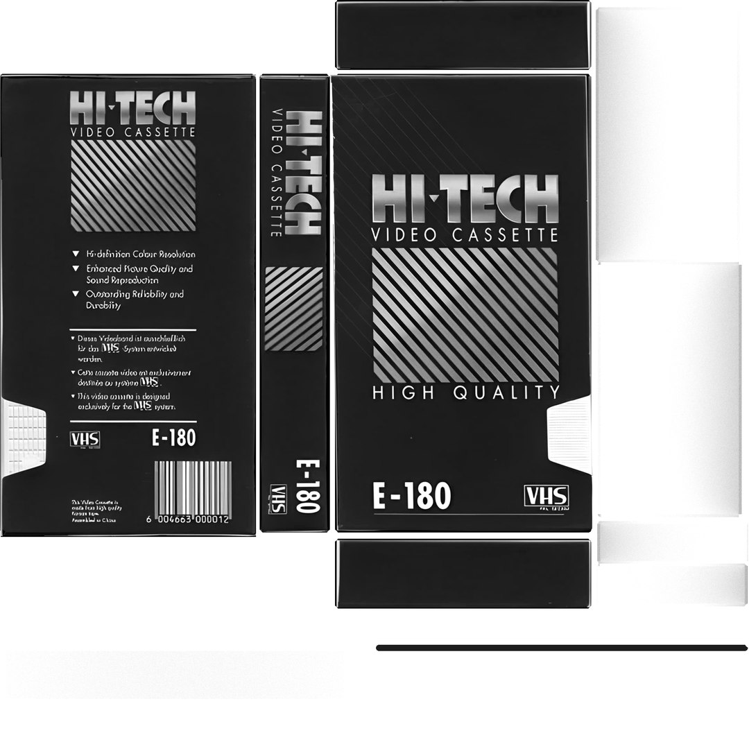 VHS Hi-Tech E-180 model https://p.turbosquid.com/ts-thumb/4B/lxEwbQ/xc/hiteche180_roughness/png/1788983542/1920x1080/fit_q87/e1375fda64929eae1d5c2d0071eb1fc7acb21701/hiteche180_roughness.jpg