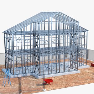 Steel Private House Construction 3D