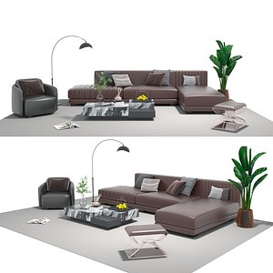 Leather sofa set model