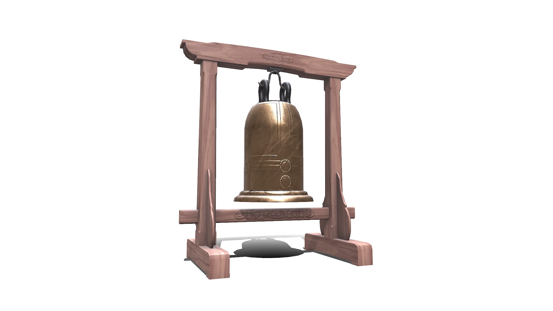 Temple Bell Low-poly PBR 3D - TurboSquid 2036944