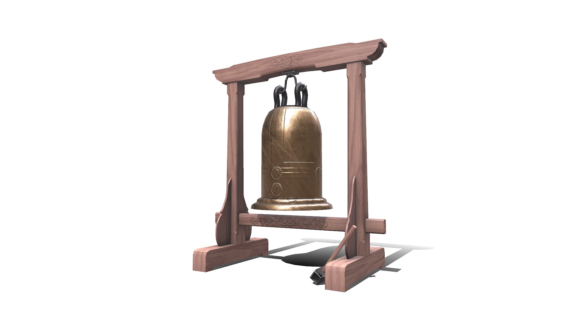 Temple Bell Low-poly PBR 3D - TurboSquid 2036944