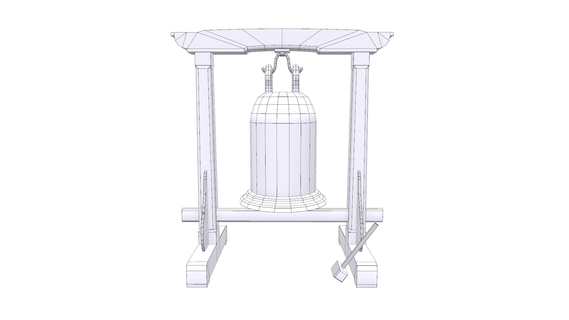 Temple Bell Low-poly PBR 3D - TurboSquid 2036944