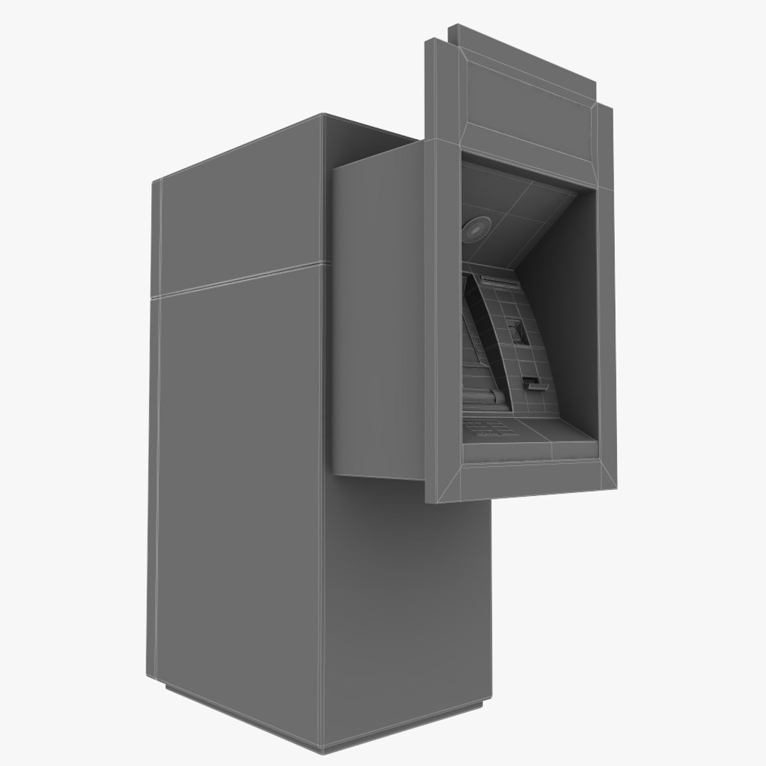 3d Model Wall Type Atm Machine