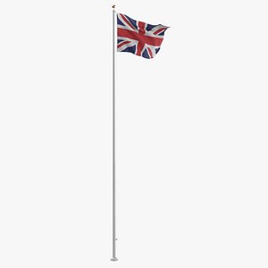 3D flag pole united kingdom model