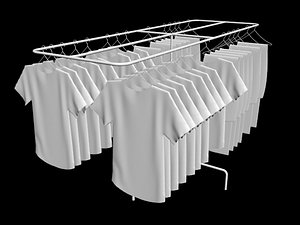 3D pack jeans tshirts rack model