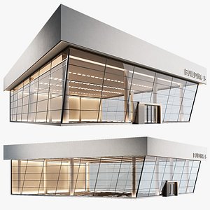 3D Commercial building Exhibition salon store Showroom Museum