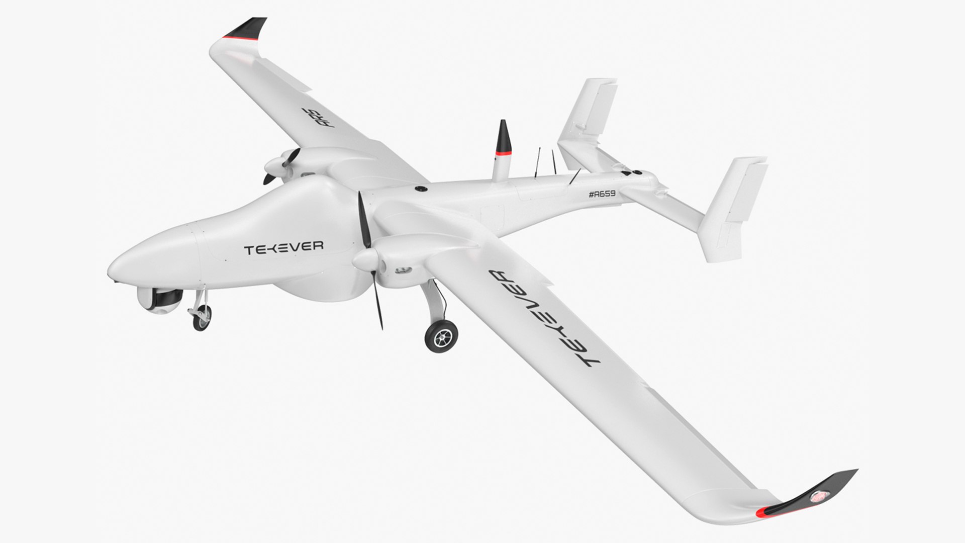 Tekever AR5 UAS Rigged 3D model preview