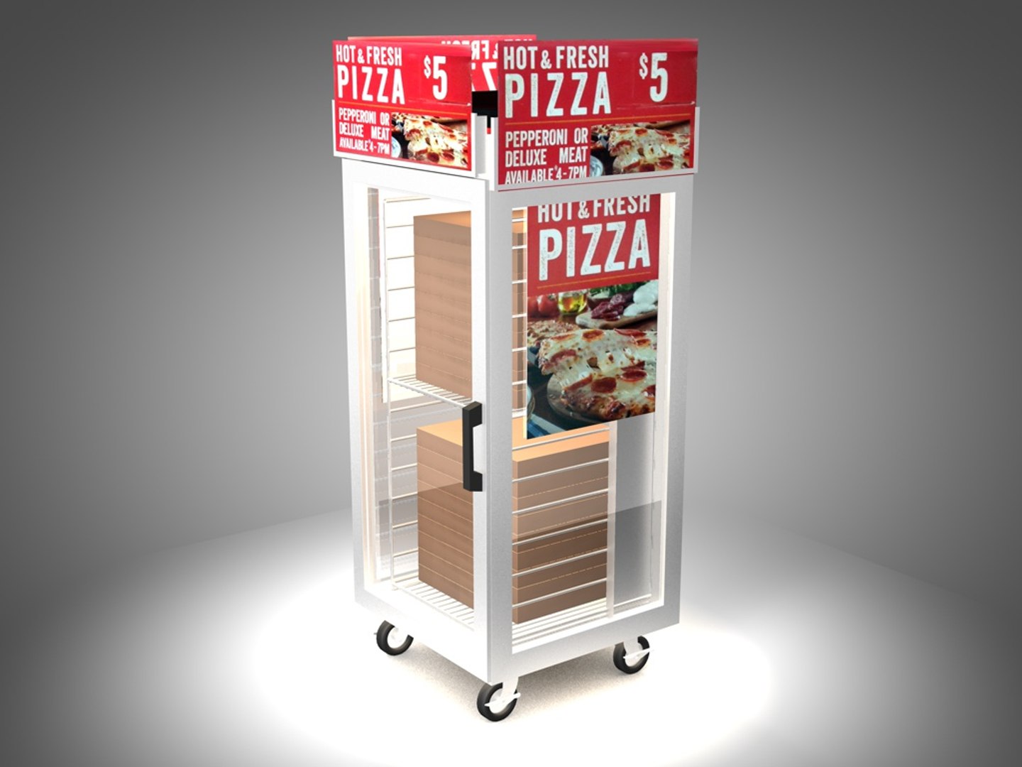 3d pizza warmer display model