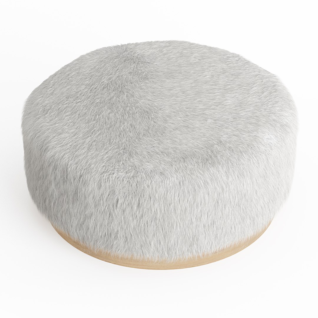 Wool faux fur pouf 3D - TurboSquid 1453032