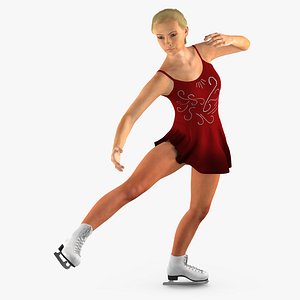 3d max female figure skater dancing
