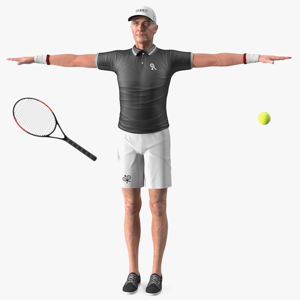 elderly man sport wear 3D model