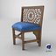 Sedia in legno in stile arabo con schienale intagliato