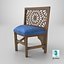 Sedia in legno in stile arabo con schienale intagliato
