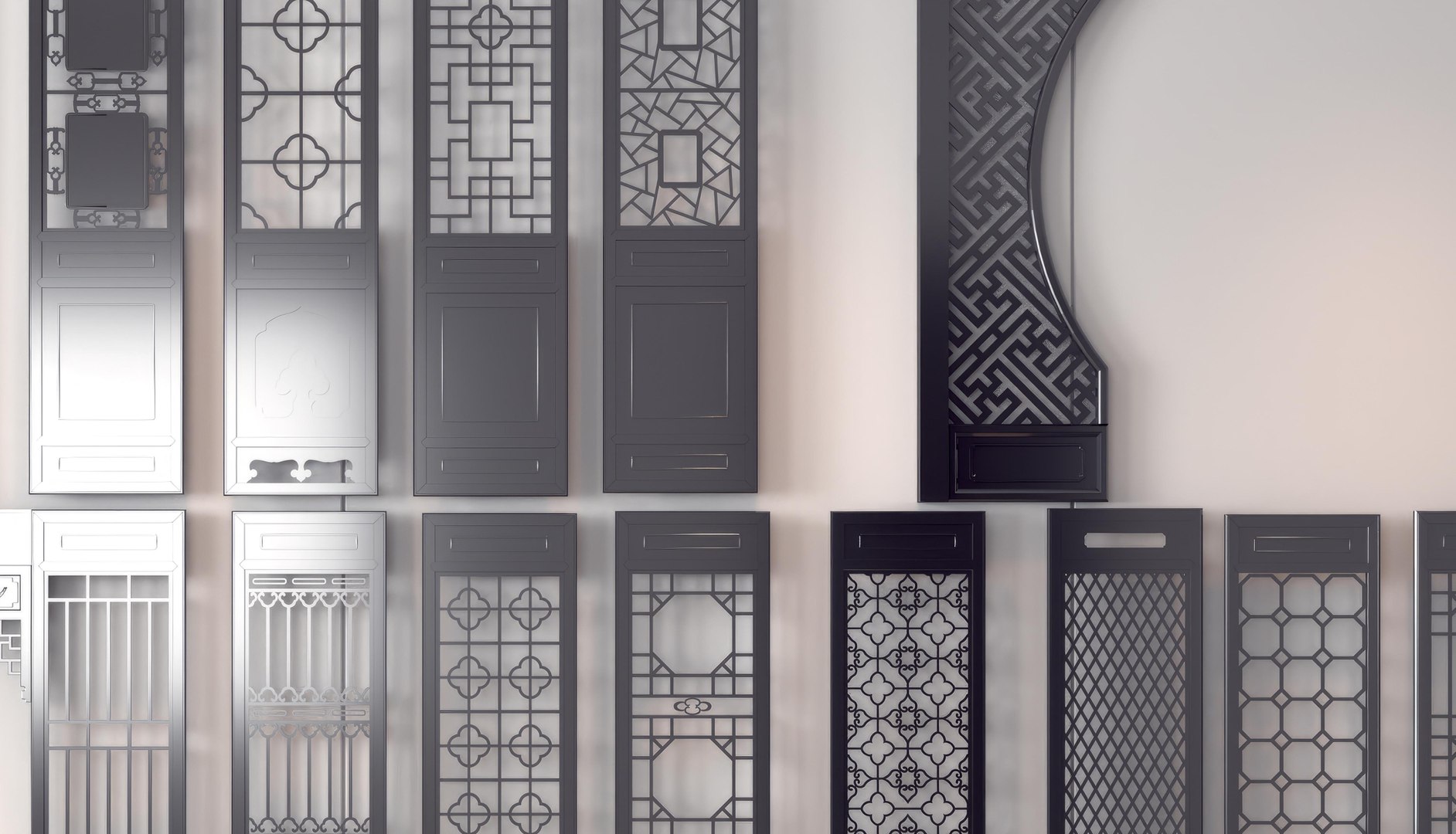 New screen style arch partition 3D - TurboSquid 2102265
