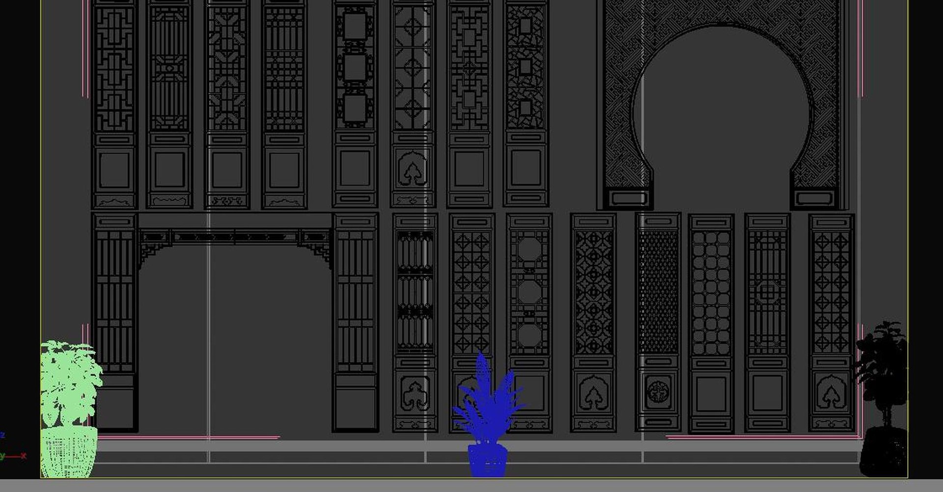 New screen style arch partition 3D - TurboSquid 2102265