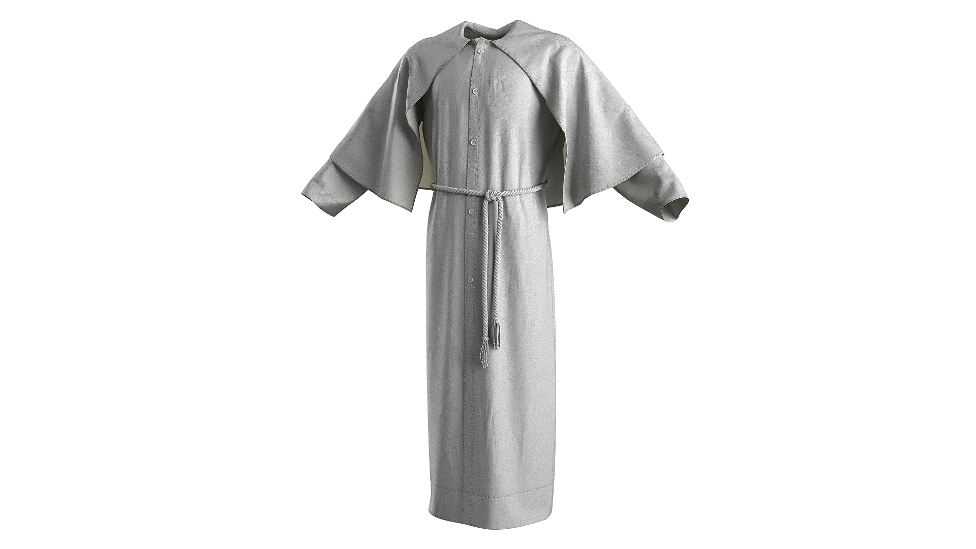3D Long Robe With Mantle And Belt - TurboSquid 2348870