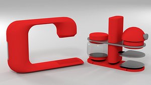 Two conceptual coffee makers Low-poly