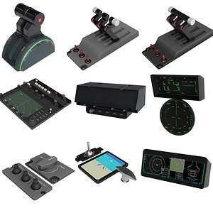 Fighter Jet Cockpit Control Panel 3D model