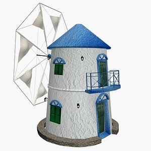 Greek windmill 3D model