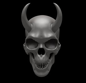 Demon skull with horns