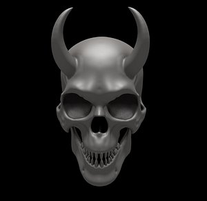 Demon skull with horns