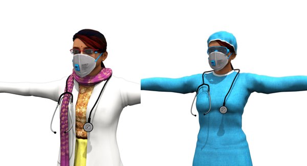 3D indian young girl doctor
