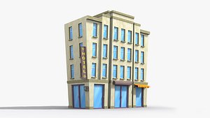 3D Cartoon Building x6 model
