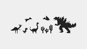 Pixel Dinosaur Pack 3D model