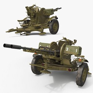Soviet ZU-23-2 Twin-Barrel AA Gun Rigged
