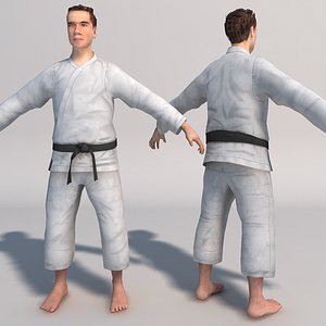 karate fighter realtime 3d model