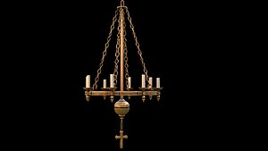 church ceiling candle holder lights 3D model