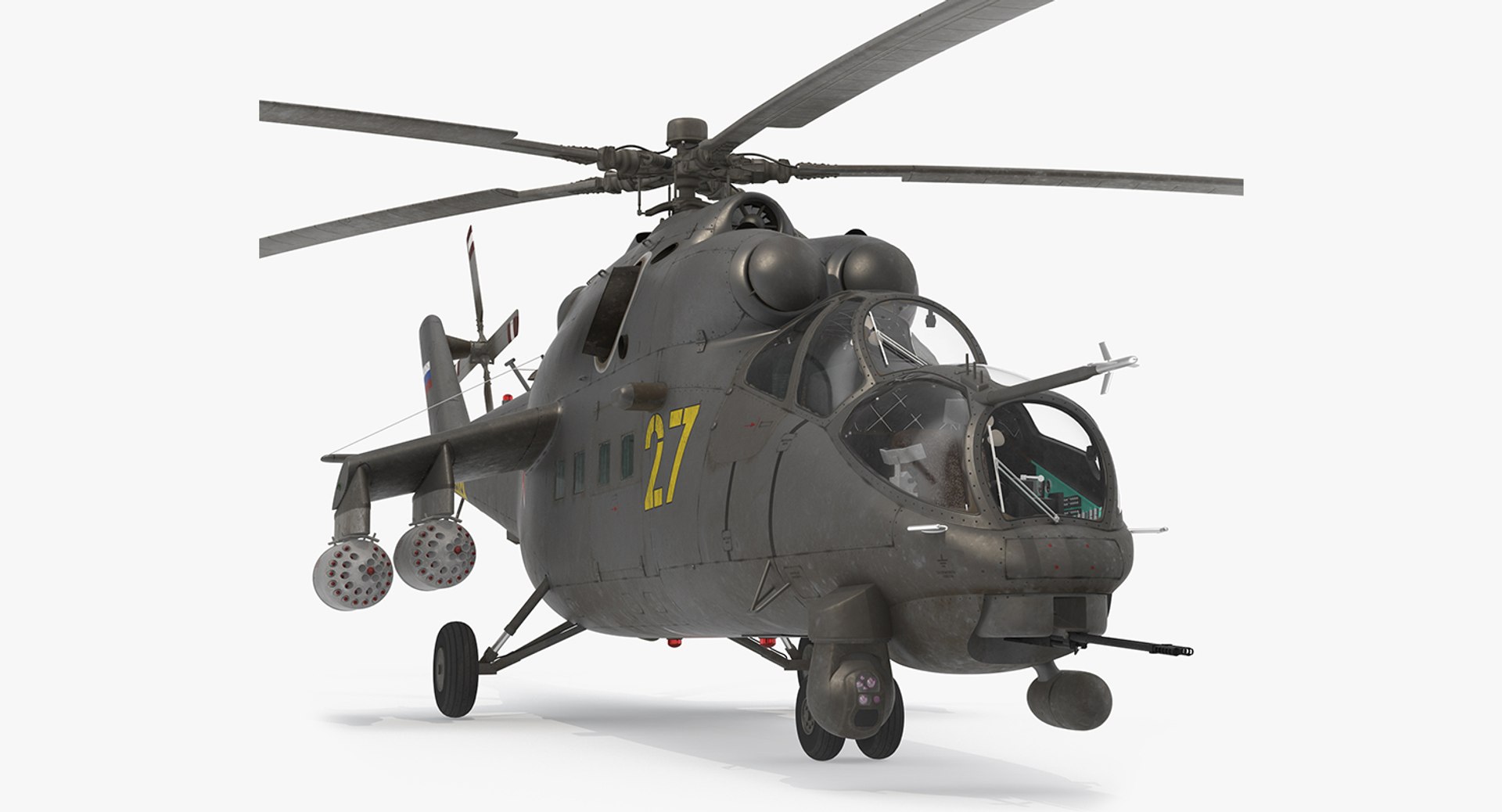 Russian Large Helicopter Gunship Mi 35M 2 3D model preview