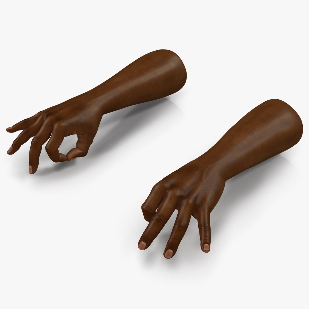 African Man Hands Pose 5 3D Model preview