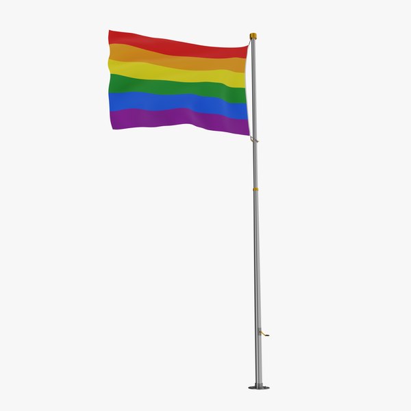 3D Pole Flag LGBT