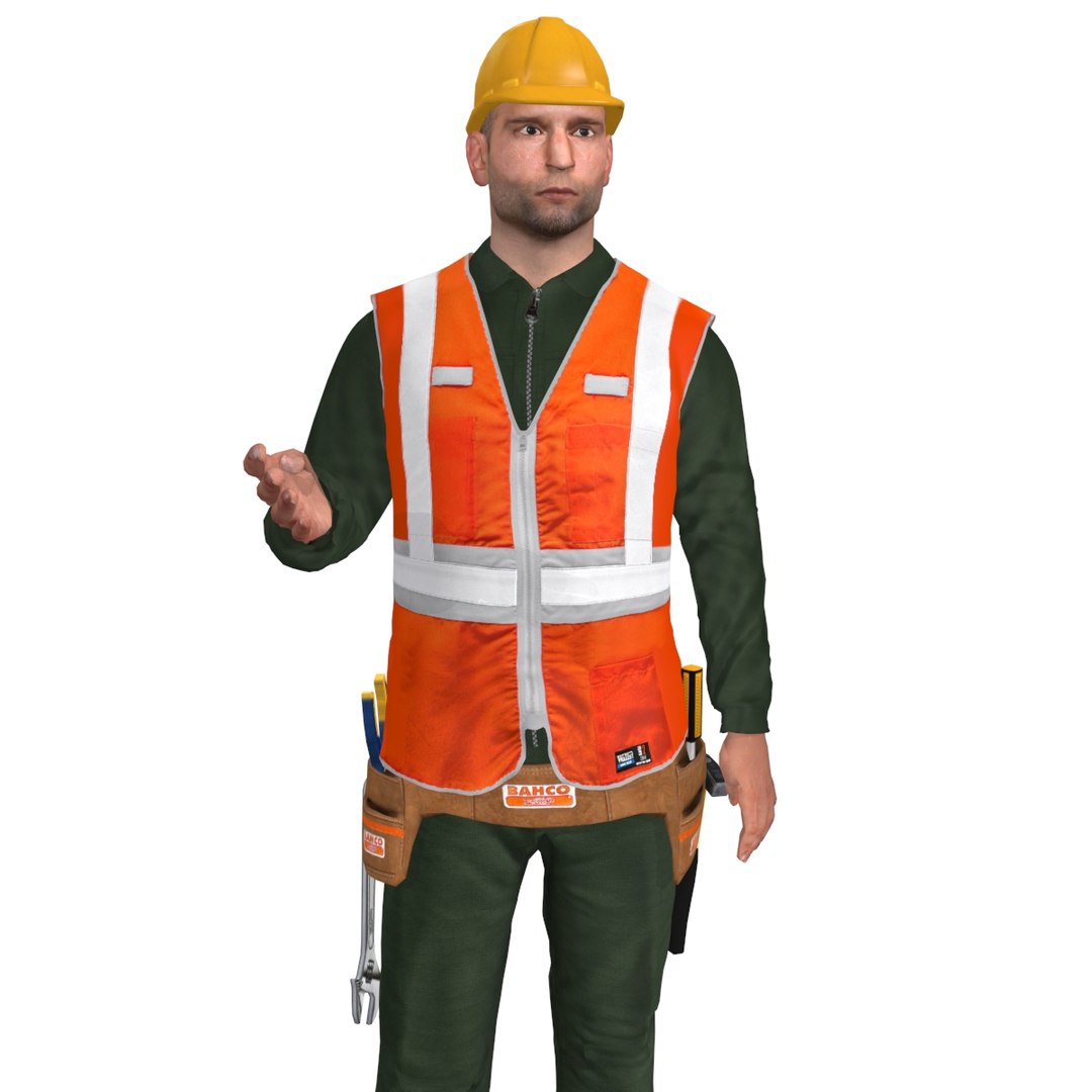 3d Model Rigged Worker Lods S