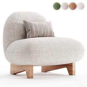 Armchair Elvit Cozy Ivory 3D model