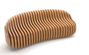 parametric wooden bench 3D model