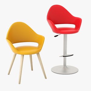3d soft-l armchair soft-sg bar stool