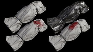 3D Covered Corpse 07 Low-Poly