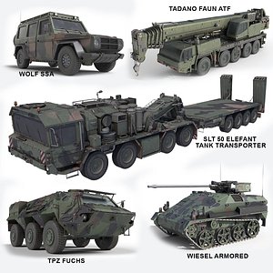 3D 5 Military Vehicles Collection v6