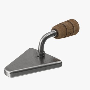 Construction Trowel with Wooden Handle Stylized