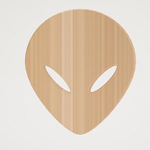 Futuristic Wooden Alien Mask 3D model