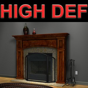 3ds max fireplace