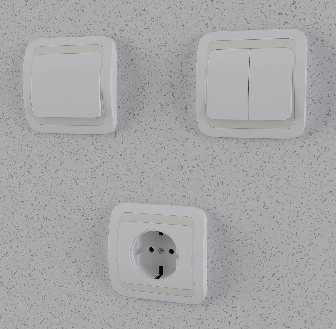 3d model electric switches outlet